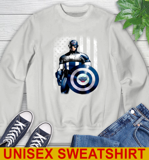 New Orleans Pelicans NBA Basketball Captain America Marvel Avengers American Flag Shirt Sweatshirt 5