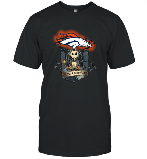 Denver Broncos Jack Skellington All Over Printed 3D Shirt Halloween Gift  For Fans