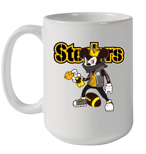 Pittsburgh Steelers NFL Football Mickey Peace Sign Sports Ceramic Mug 15oz