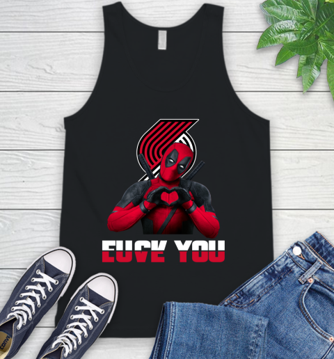 NBA Portland Trail Blazers Deadpool Love You Fuck You Basketball Sports Tank Top
