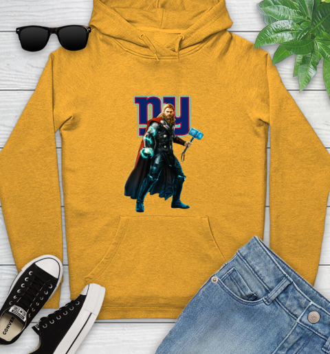 NFL Thor Avengers Endgame Football New York Giants Youth Hoodie 3