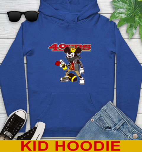 San Francisco 49ers NFL Football Mickey Peace Sign Sports Youth Hoodie 10