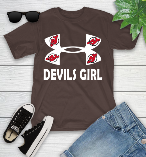 NHL New Jersey Devils Girl Under Armour Hockey Sports Youth T-Shirt 7