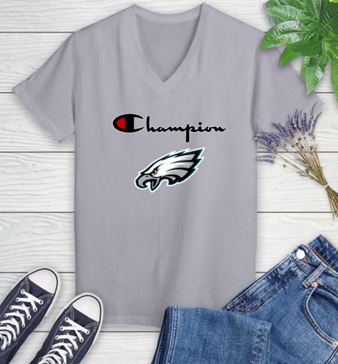 NFL Football Philadelphia Eagles Champion Shirt Women's V-Neck T-Shirt 2