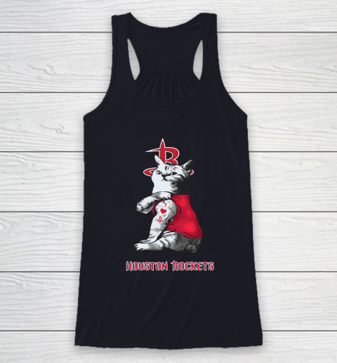NBA Basketball My Cat Loves Houston Rockets Racerback Tank 7