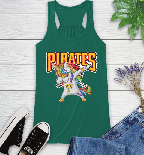Pittsburgh Pirates MLB Baseball Funny Unicorn Dabbing Sports Racerback Tank 7