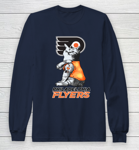 NHL My Cat Loves Philadelphia Flyers Hockey Long Sleeve T-Shirt 2