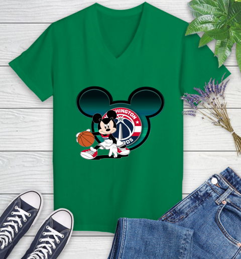 NBA Washington Wizards Mickey Mouse Disney Basketball Women's V-Neck T-Shirt 5