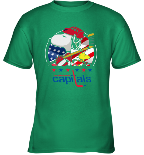 1oq7 washington capitals snoopy and woodstock nhl youth t shirt 26 front irish green