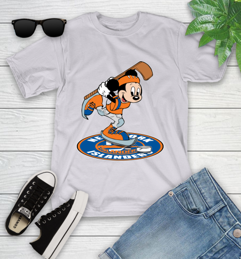 NHL Hockey New York Islanders Cheerful Mickey Disney Shirt Youth T-Shirt 4