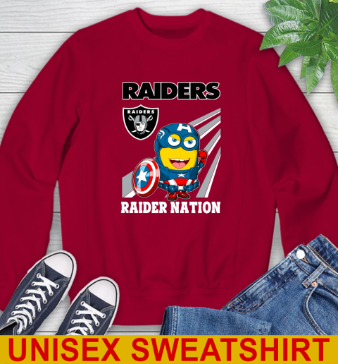 NFL Football Oakland Raiders Captain America Marvel Avengers Minion Shirt Sweatshirt 9