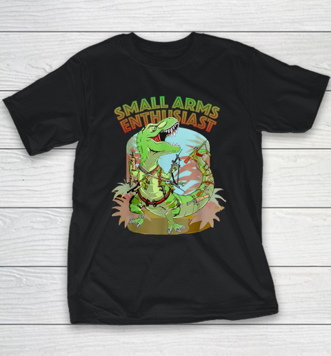 Small Arms Enthusiast Funny T rex Dinosaur Gun Youth T-Shirt