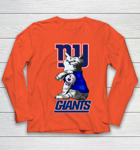 NFL Football My Cat Loves New York Giants Youth Long Sleeve 3