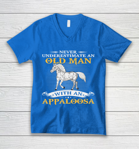 Father gift shirt Mens Never Underestimate An Old Man With An Appaloosa Horse Funny T Shirt V-Neck T-Shirt 5