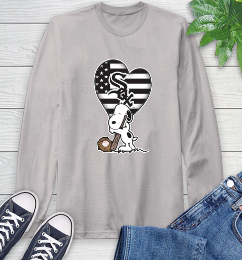 Chicago White Sox MLB Baseball The Peanuts Movie Adorable Snoopy Long Sleeve T-Shirt 12