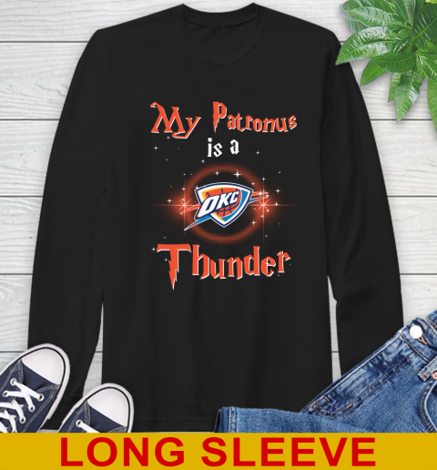 NBA Basketball Harry Potter My Patronus Is A Oklahoma City Thunder Long Sleeve T-Shirt