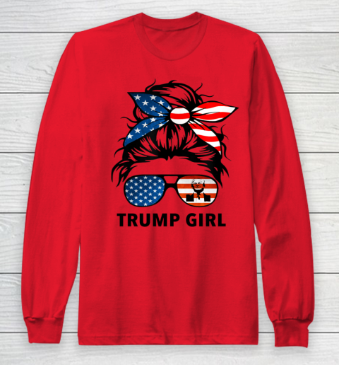 Trump Girl American Flag Glass Long Sleeve T-Shirt 7