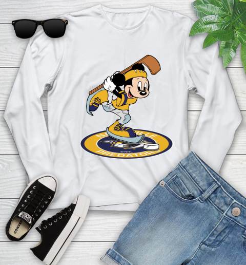 NHL Hockey Nashville Predators Cheerful Mickey Disney Shirt Youth Long Sleeve 2