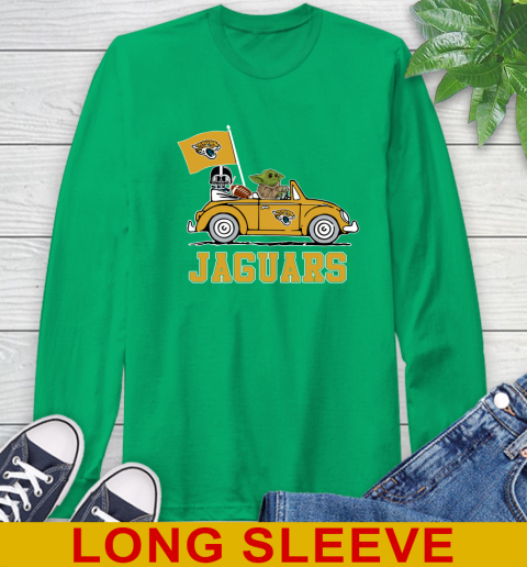 NFL Football Jacksonville Jaguars Darth Vader Baby Yoda Driving Star Wars Shirt Long Sleeve T-Shirt 7