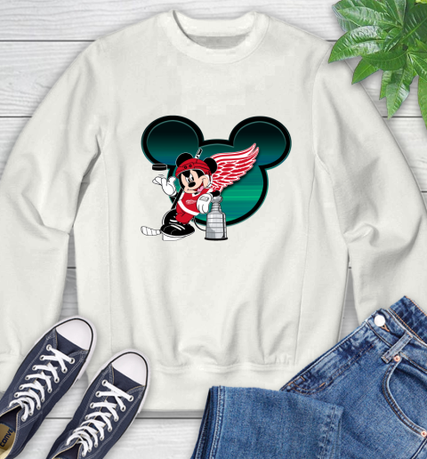 NHL Detroit Red Wings Stanley Cup Mickey Mouse Disney Hockey T Shirt Sweatshirt