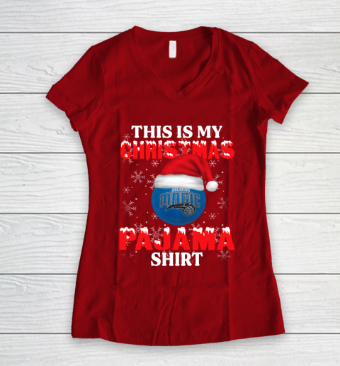 Orlando Magic This Is My Christmas Pajama Shirt NBA Women's V-Neck T-Shirt 8