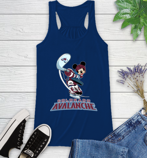 NHL Hockey Colorado Avalanche Cheerful Mickey Mouse Shirt Racerback Tank 8