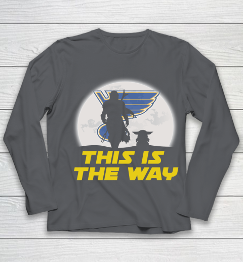 St.Louis Blues NHL Ice Hockey Star Wars Yoda And Mandalorian This Is The Way Youth Long Sleeve 6