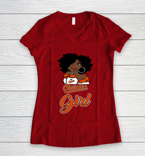 Baltimore Orioles Girl MLB Women's V-Neck T-Shirt 10