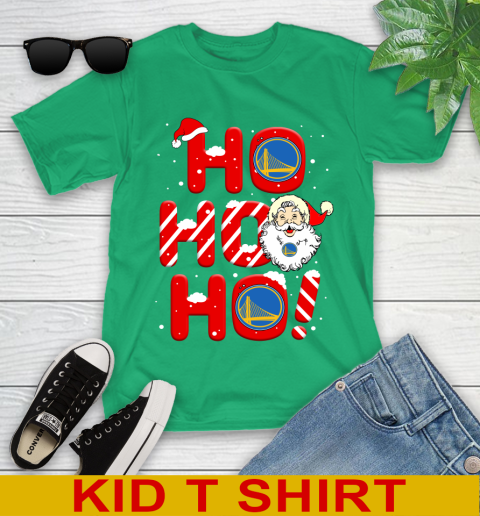 Golden State Warriors NBA Basketball Ho Ho Ho Santa Claus Merry Christmas Shirt Youth T-Shirt 7