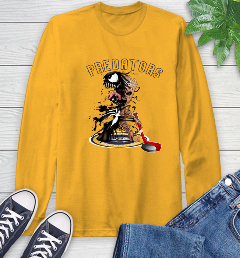 NHL Nashville Predators Hockey Venom Groot Guardians Of The Galaxy Long Sleeve T-Shirt 3