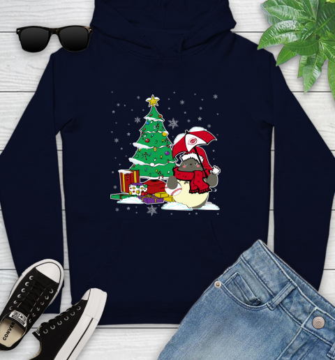 Cincinnati Reds MLB Baseball Cute Tonari No Totoro Christmas Sports (1) Youth Hoodie 3