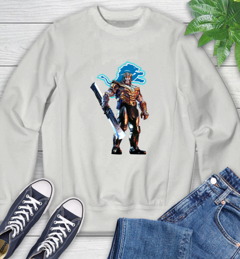 NFL Thanos Gauntlet Avengers Endgame Football Detroit Lions Sweatshirt 5
