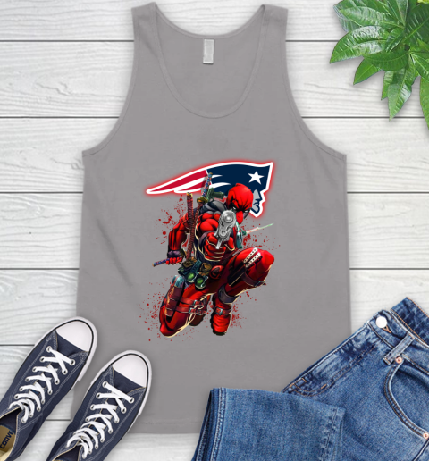 NFL Deadpool Marvel Comics Sports Football New England Patriots Tank Top 4