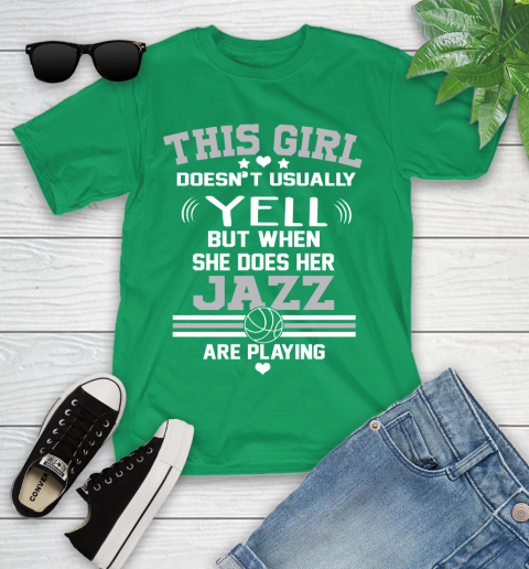 Utah Jazz NBA Basketball I Yell When My Team Is Playing Youth T-Shirt 8