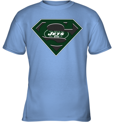 NFL New York Jets LOGO Superman hyoh nfl new york jets logo superman youth t shirt 26 front carolina blue