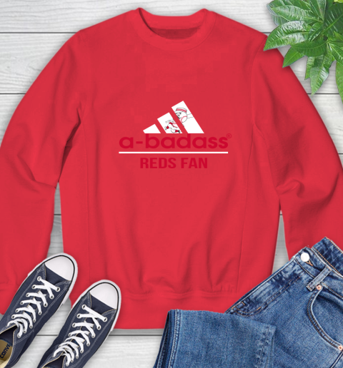 MLB A Badass Cincinnati Reds Fan Adidas Baseball Sports Sweatshirt 10