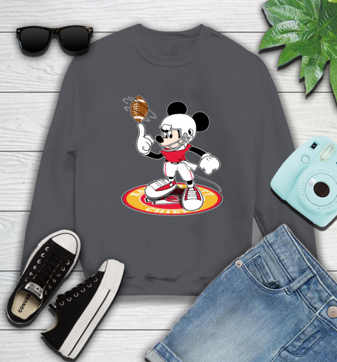 NFL Football Kansas City Chiefs Cheerful Mickey Disney Shirt Sweatshirt 6