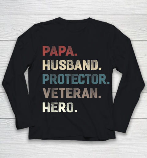 Grandpa Funny Gift Apparel  Papa Husband Protector Veteran Hero Grandpa Youth Long Sleeve