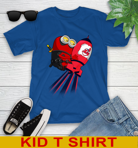 MLB Baseball Cleveland Indians Deadpool Minion Marvel Shirt Youth T-Shirt 10