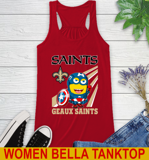 NFL Football New Orleans Saints Captain America Marvel Avengers Minion Shirt Racerback Tank 4