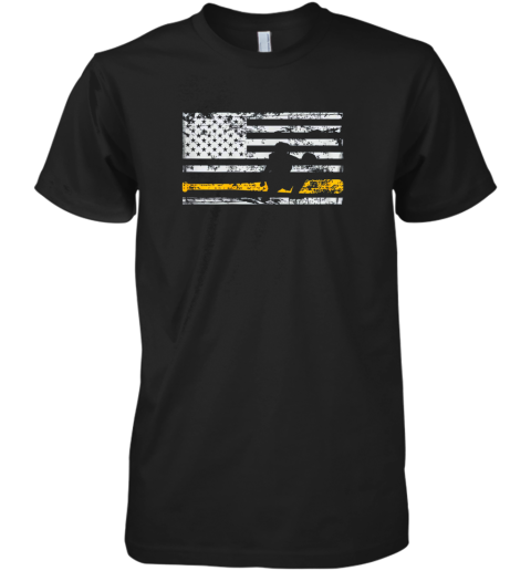 Softball Catcher Shirts Baseball Catcher American Flag Premium Men's T-Shirt