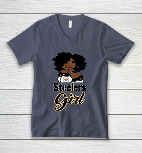 Pittsburgh Steelers Girl NFL V-Neck T-Shirt 8