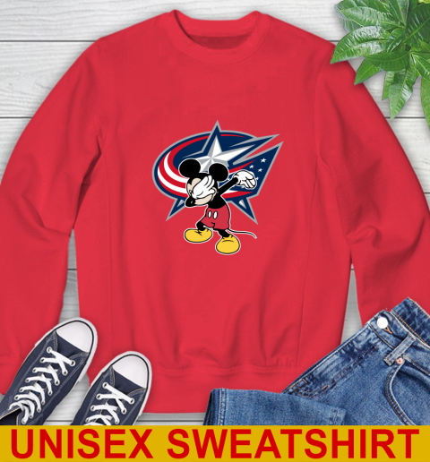 Columbus Blue Jackets NHL Hockey Dabbing Mickey Disney Sports Sweatshirt 10