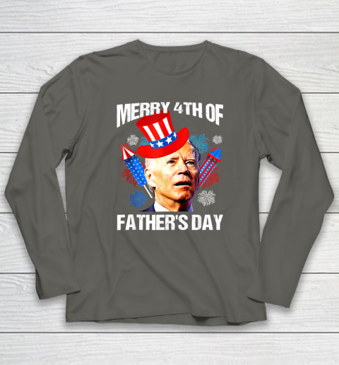 Joe Biden Confused Merry 4th Of Fathers Day Fourth Of July Long Sleeve T-Shirt 4