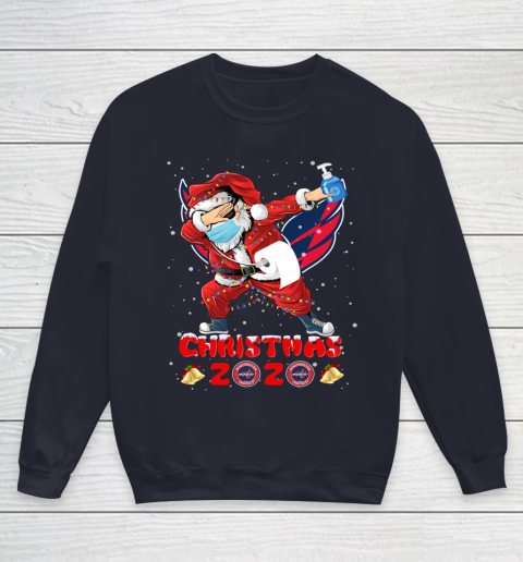 Washington Capitals Funny Santa Claus Dabbing Christmas 2020 NHL Youth Sweatshirt 2