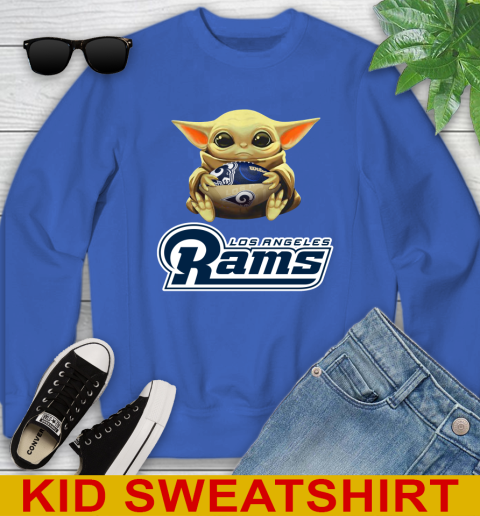 NFL Football Los Angeles Rams Baby Yoda Star Wars Shirt Youth Sweatshirt 7