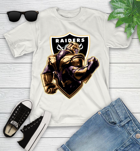 NFL Thanos Avengers Endgame Football Sports Oakland Raiders Youth T-Shirt
