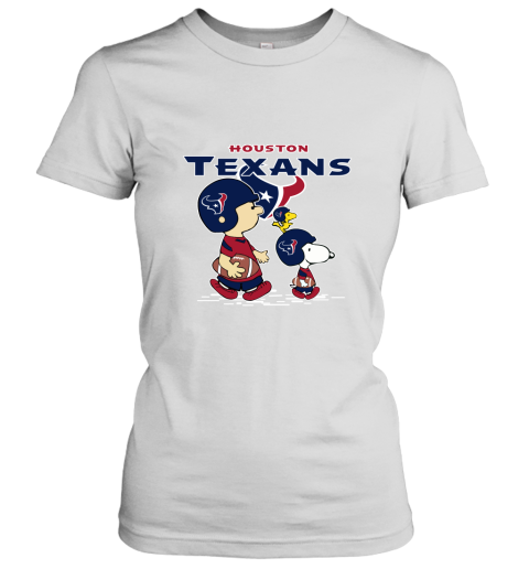 Houston Texans Let's Play Football Together Snoopy NFL Women's T-Shirt
