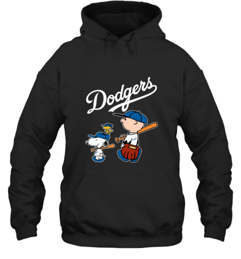 Los Angeles Dodgers Let's Play Baseball Together Snoopy MLB Hoodie
