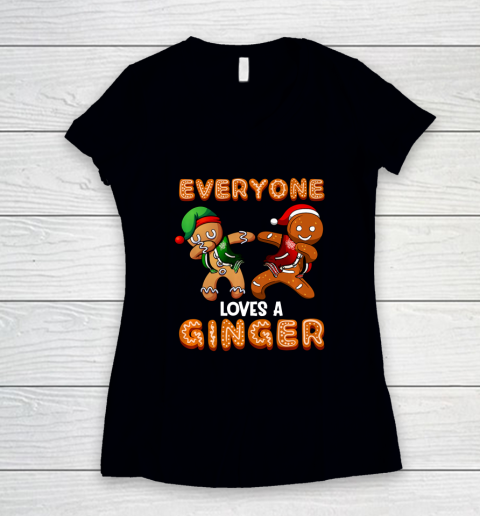 Everyone Loves A Ginger Dab Christmas Women's V-Neck T-Shirt